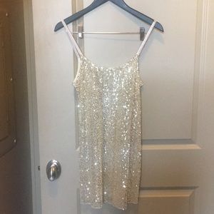 Free People - gold sequin long camisole